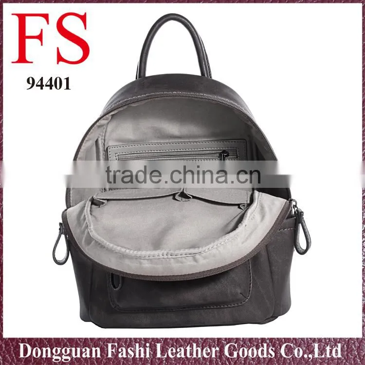 Wholesale China Girls Popular Black PU Leather School Backpacks