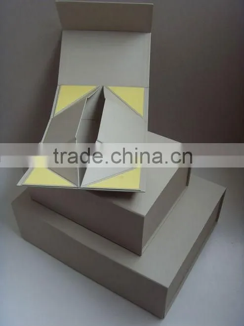 Top! Brown colour collapsible cardboard rigid storage box with sticker