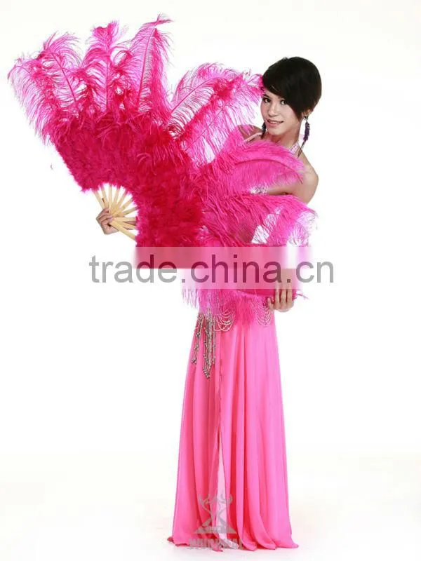 Belly Dance Costume Feather Fans, Performance Qstrich Feather Fan for Dancer (DJ1003)