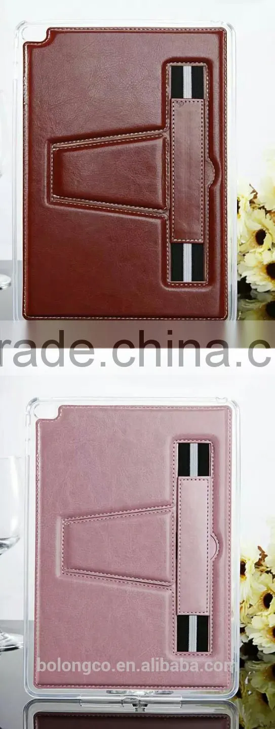 business style foldable tpu surface cover as holder connection TPU back cover case with elastic band stand function for tab