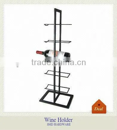 Unique metal wine bottle rack with handle
