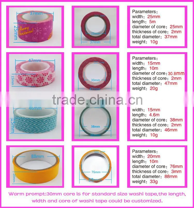 Hot sale custom neon color washi tape