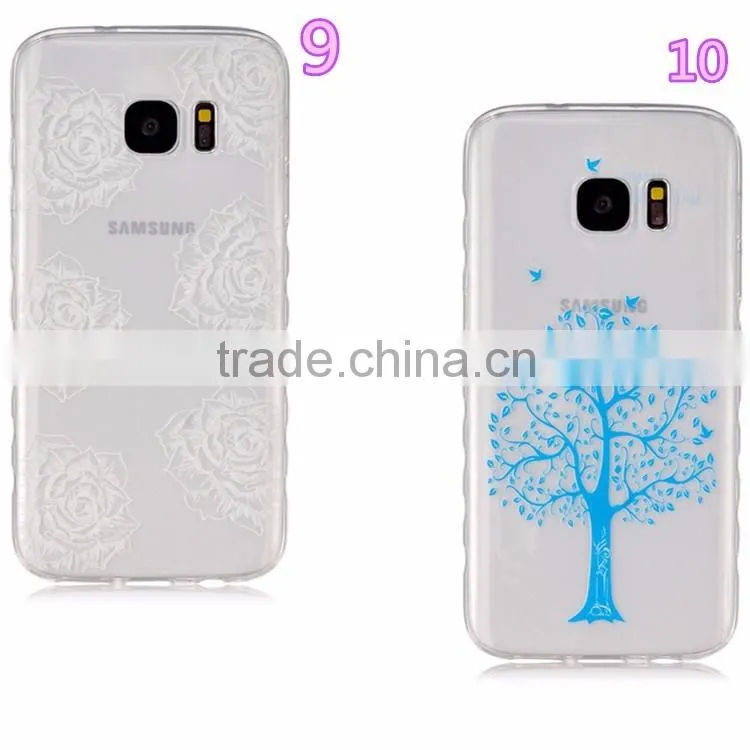 painted colored TPU Cover for Samsung Galaxy S7 edge S7 flowers Colorful soft tpu Case