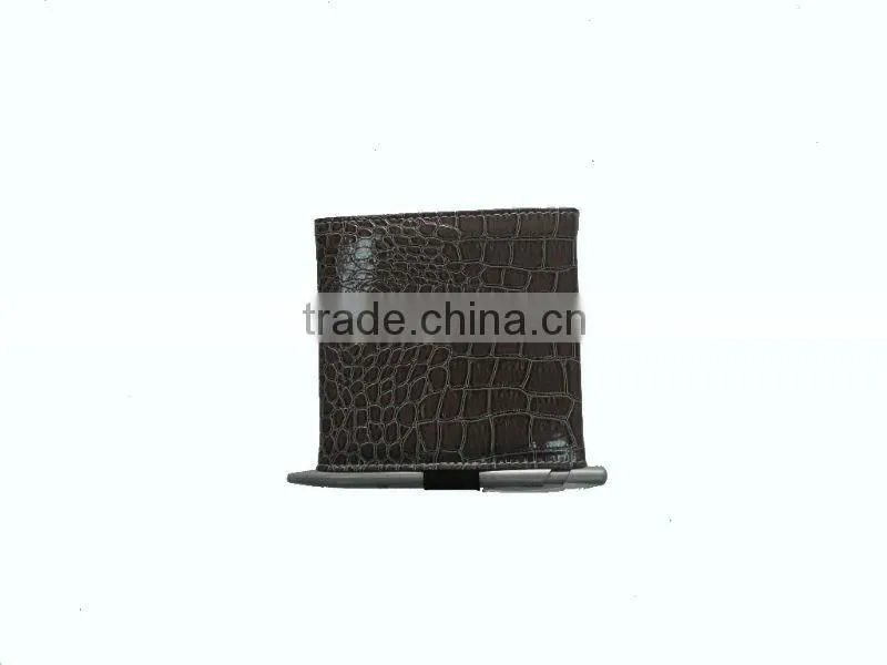 PU leather cover memo pad with pen set