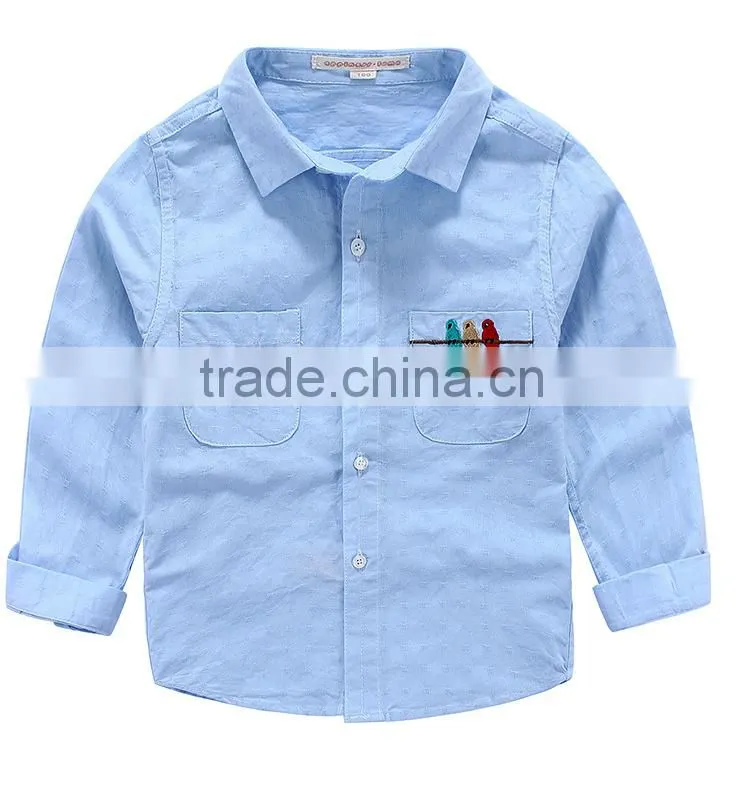 The boy embroidery wholesale cartoon cotton long sleeve shirt