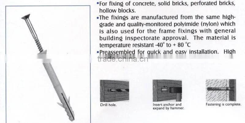 Hammer Drive Anchor ,countersunk head