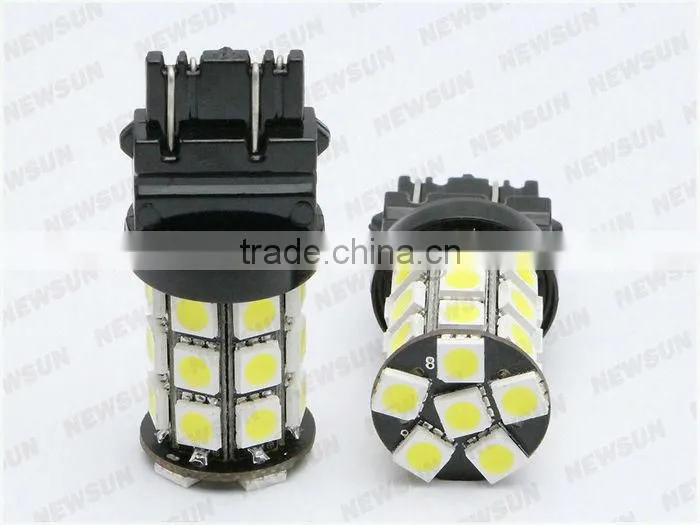 New design Canbus car led light 3157 27SMD car turn light led 3157 P27W-7W led brake light 12V led bulb no warning on dashboard