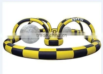 6mWx20mLx0.6mH giant Inflatable zorb ball race track Inflatable track games outdoor inflatable games