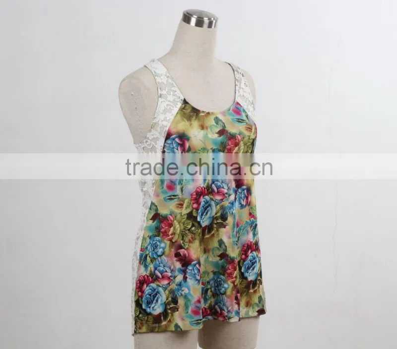 F5S15061 Women Print Vest Fitness