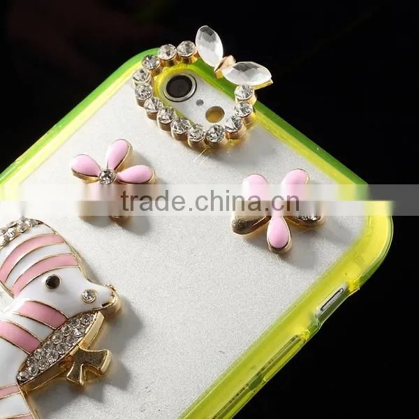 3D Rhinestone phone case clear case for apple iPhone 6