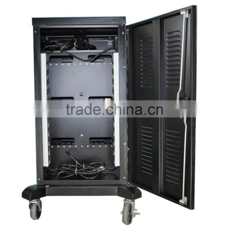 mobile steel locker for tablet storage and charging cart