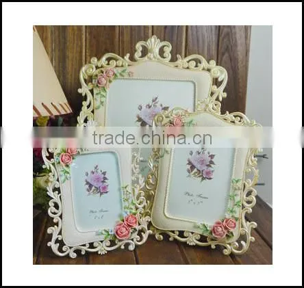 Retro Vintage Rose Flower Home Decor Resin 4''*6'' Photo Frame