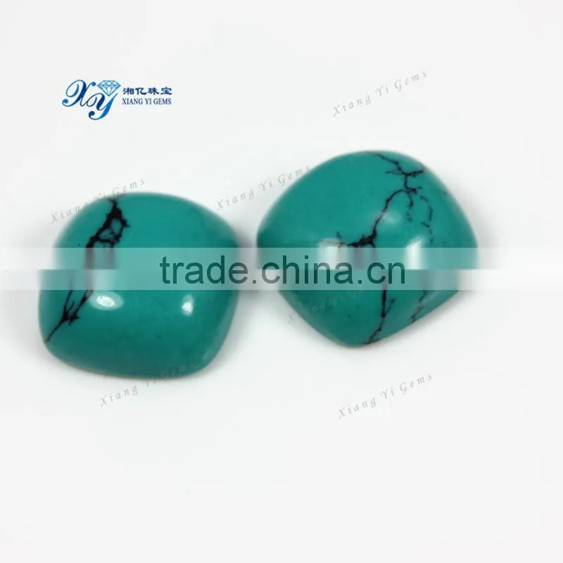 Best Quality Cabochon Turquoise Loose Stones 10x10mm Turquoise Flat Stones Square Shape Synthetic Cabochons Stones
