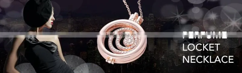 2016 New Design Locket Round Fashion Aromatherapy Perfume Necklace