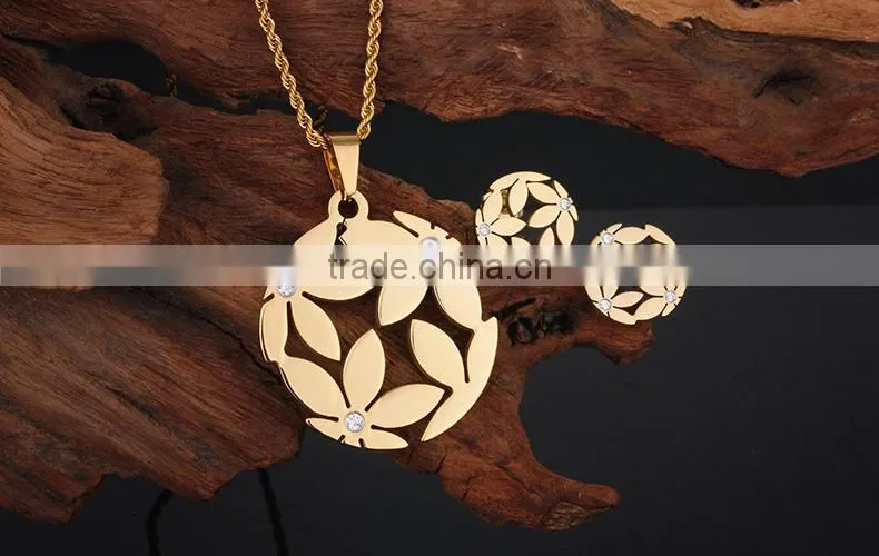 stainless steel $1.00 18kgp gold plated fashion jewelry