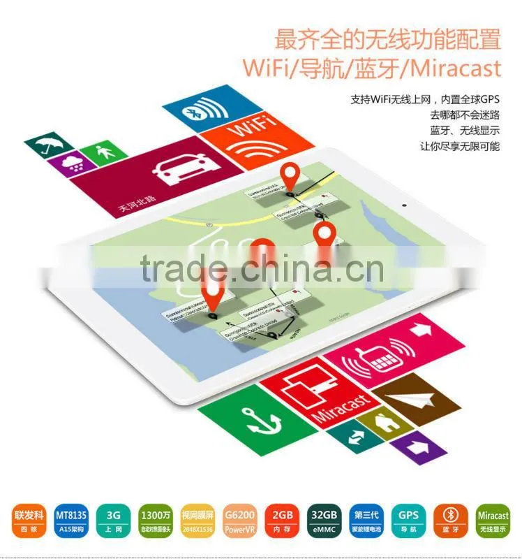 Original 9.7inch retina Teclast P98 3G Octa core MTK8392 GPS Tablet PC WCDMA Android 4.4 2GB/16GB13.0MP