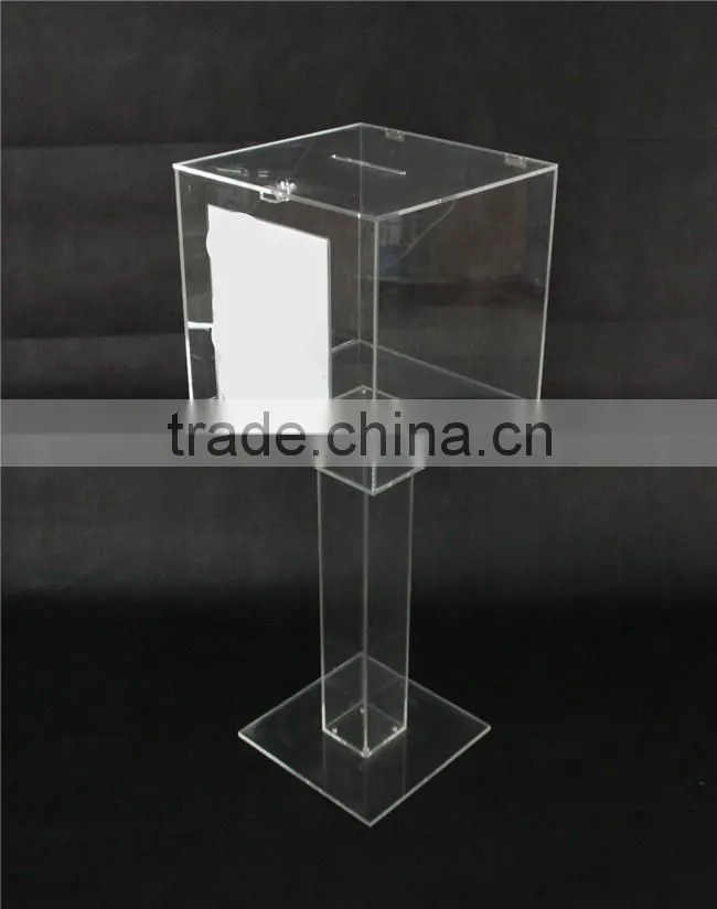 wholesale acrylic floor standing charity collection boxes