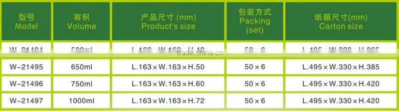 Environmentally Friendly Plastic Rectangalar Cake Box