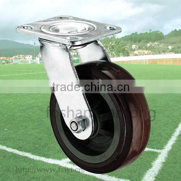 Brown PVC Heavy Duty Fixed Industrial Caster Wheel
