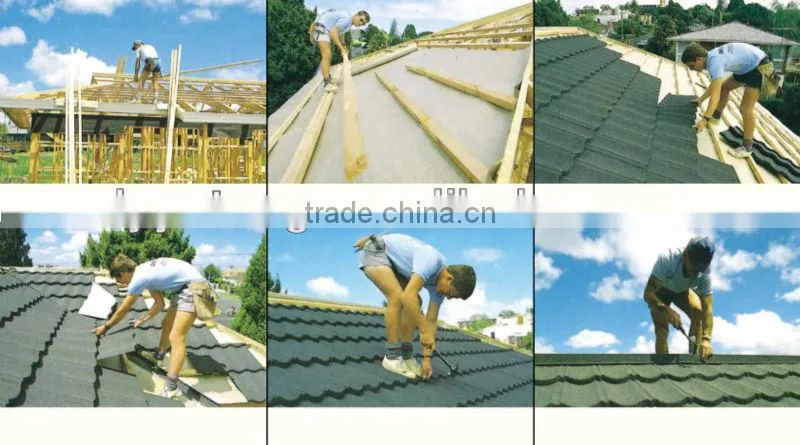 colorful stone coated metal roofing tiles best sold in the U.S.A market