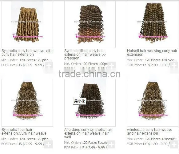 Wholesales synthetic afro curly braiding hair weaving