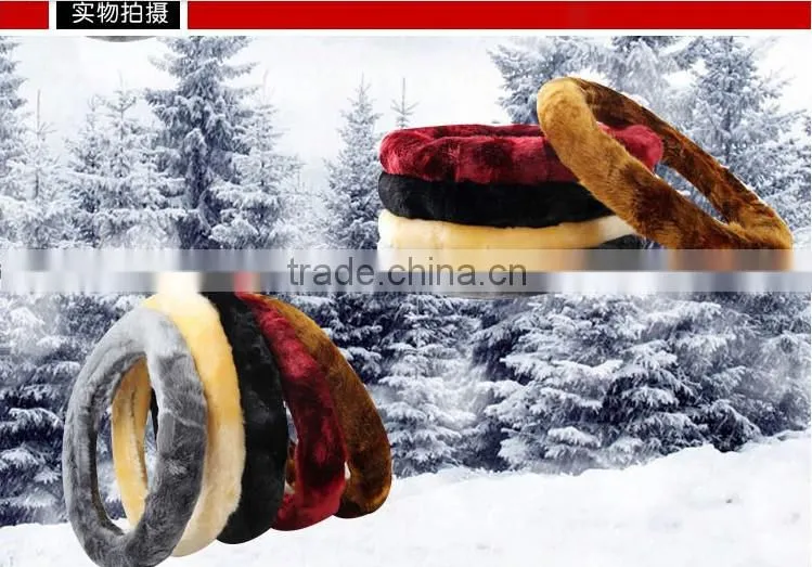 Hot sell !! Automobile steering wheel covers with 5 different colours black,grey,beige,red,khaki