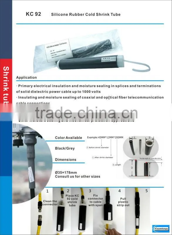 Cold shrink tube RF Connector Coax cable accessories cable grounding kit