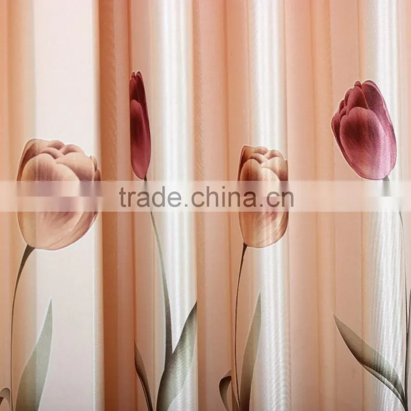 zhejiang blackout curtain with printing flower ,yiwu market fabric