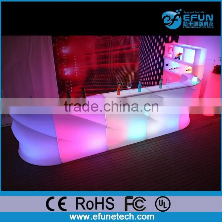 2016 newly design popular sale wavy line portable bar counter display tables