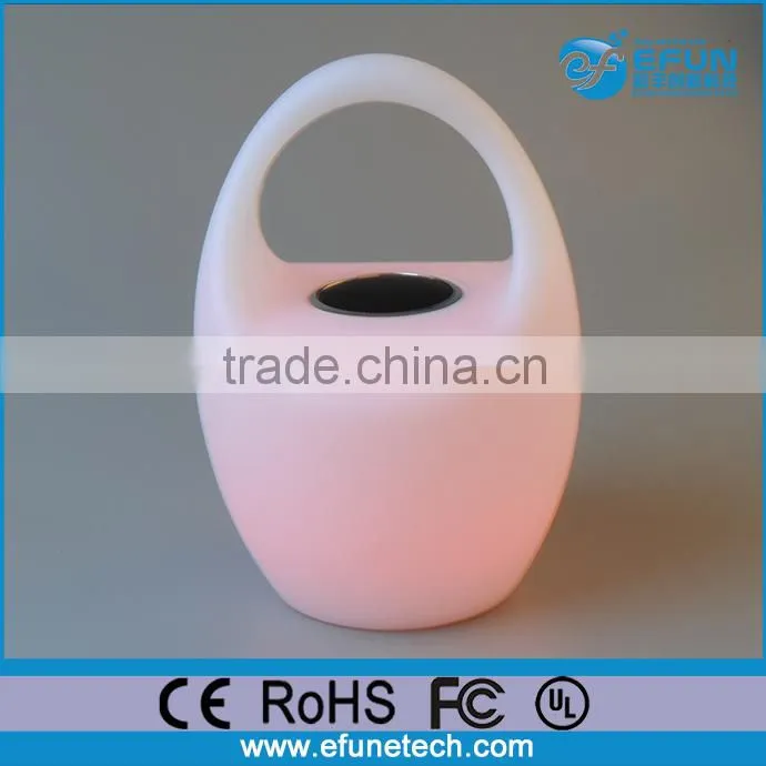waterproof remote control rgb color changing illuminated led bluetooth speaker lamp