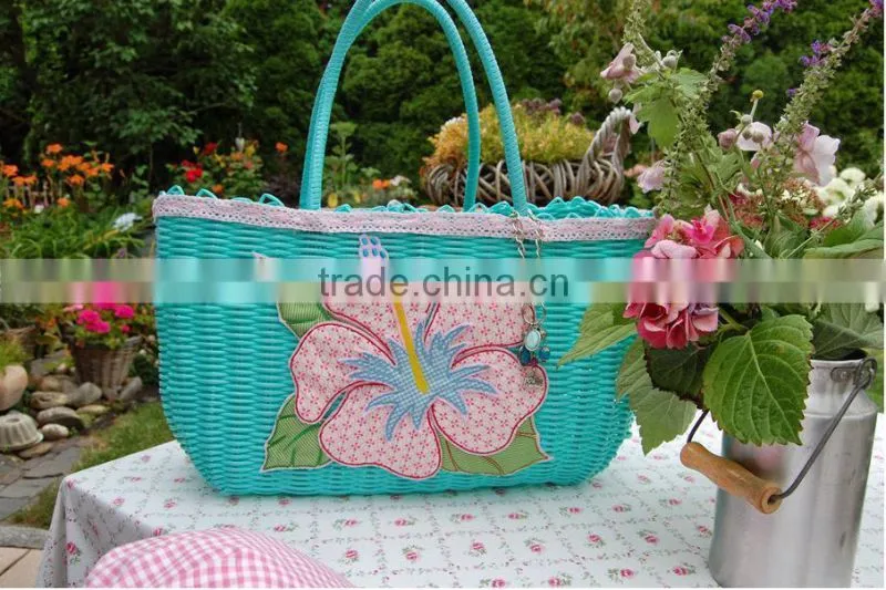 fashionable and soft cheap crochet straw bag PP woven bag