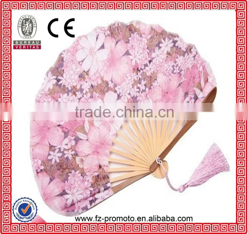 red bamboo paper fan for promotional gift