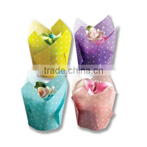 Easy Clean Factory Price Wholesale Food Grade dot Cupcake Wrapper
