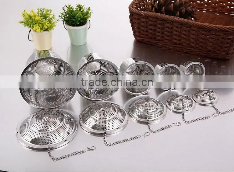 YS factory Loose Leaf Tea Stainless Steel Strainer (Set of 2) with Tea Scoop and Drip Trays, Medium