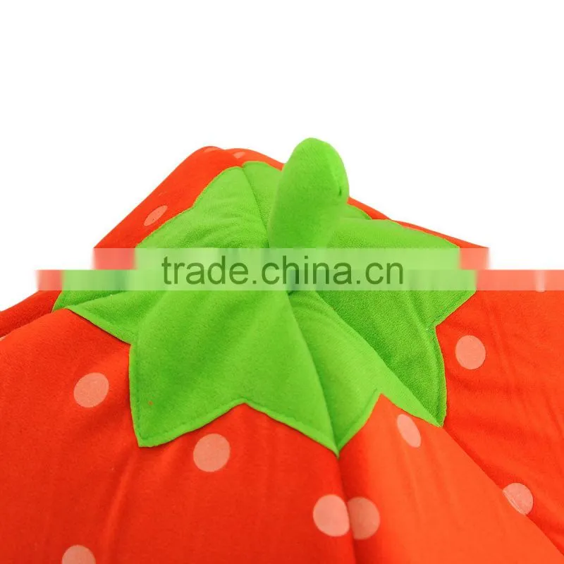 New Arrival Red Foldable Sponge Pet Dog Cat House Tent Bed Strawberry Shape Warm Kennel L