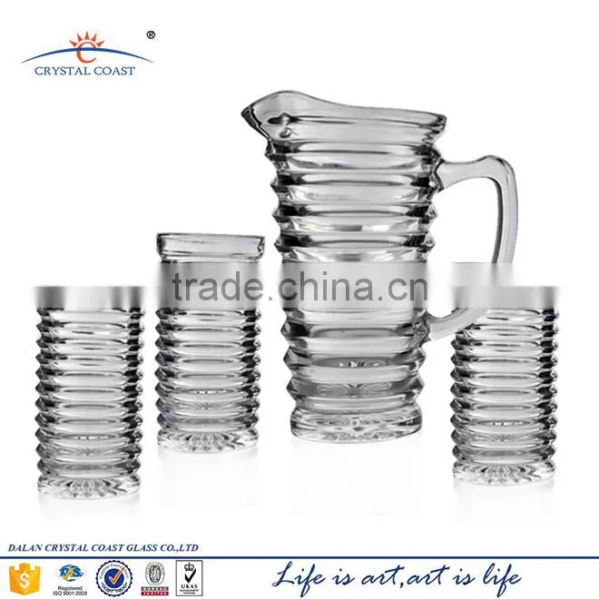 cheap clear 7pcs crystal glass water juice jug set for Christmas