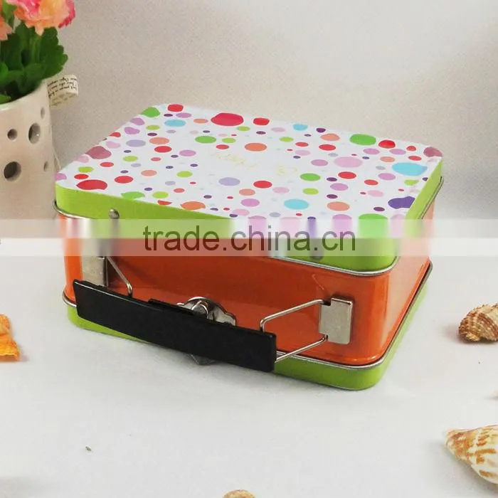 rectangular tin box with hinges