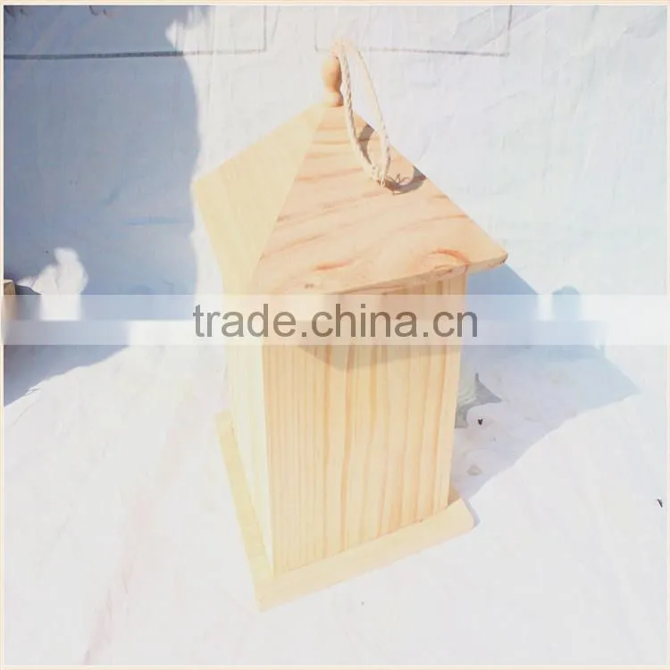 Wooden Bird Cage, Wood Bird House, Multifunctional Large Hanging Bird Feeder