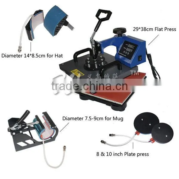 2015 HOT sale high-quality multifunctional combo sublimation press machine 5 in 1