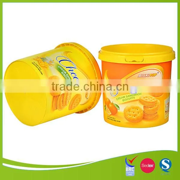 OEM custom plastic iml biscuit container