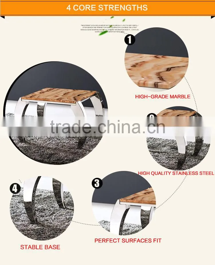D15 Hot Sale Square Marble Sofa Side Table