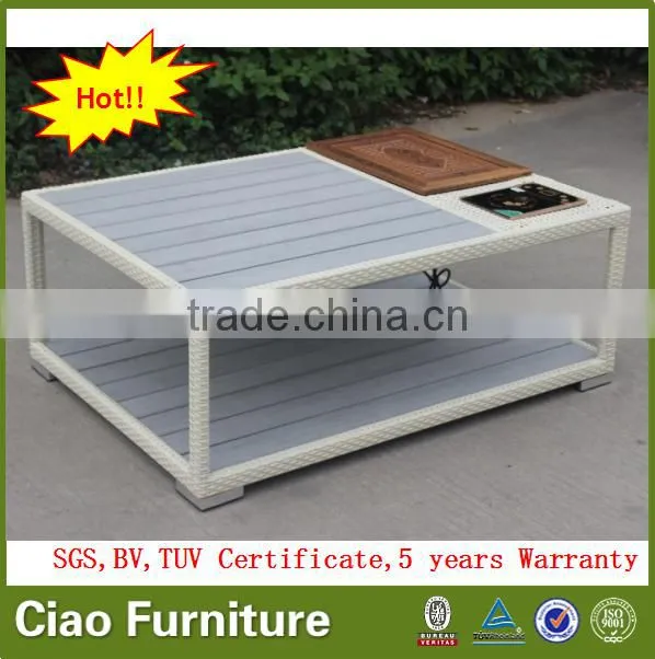 Modern garden coffee shop furniture rattan table and chair set