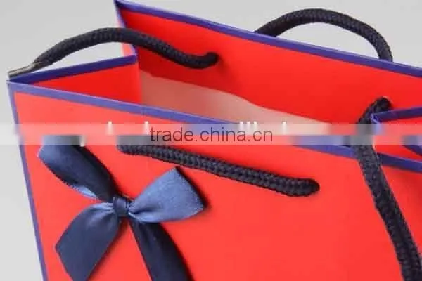 Two-colored Foldable Gift Bag / Shopping Bag With Bowknot