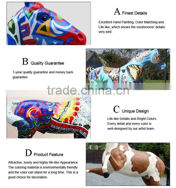 sales promotion designer home decor lifesize fiberglass horse