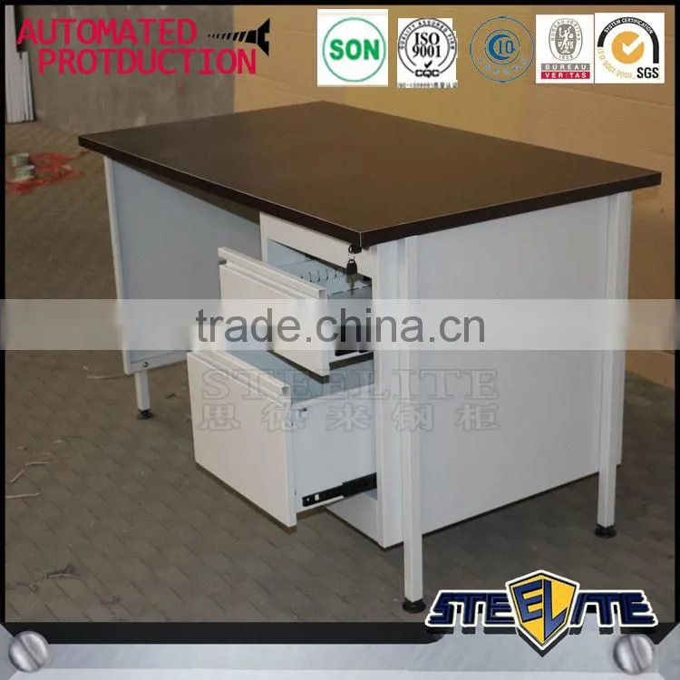 2016 latest modern designed executive metal office desk with drawer cabinet and computer box