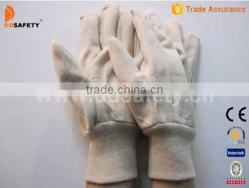 DDSAFETY 2017 Hot Sale Cotton Working Glove Canvas Gloves With Knit Wrist Safety Gloves