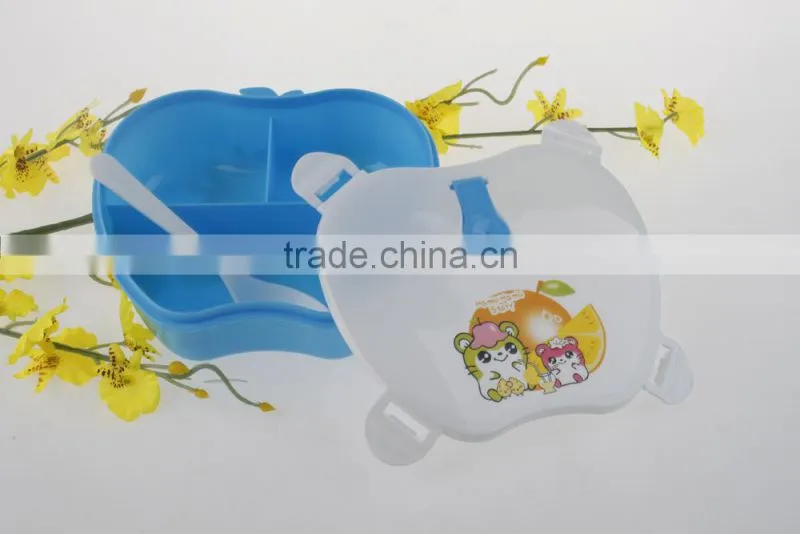 Fashion Cute 3 Compartment Plastic Heated Lunch Box For Kids