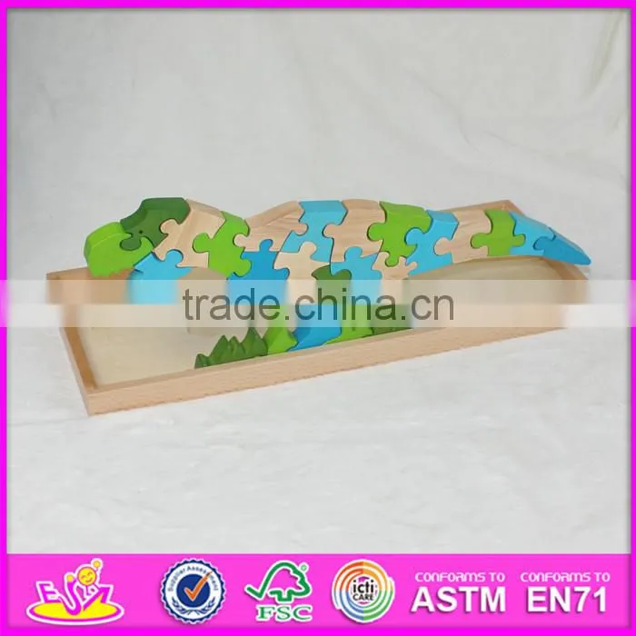 2016 Brand new children wooden dinosaur puzzle W14I034