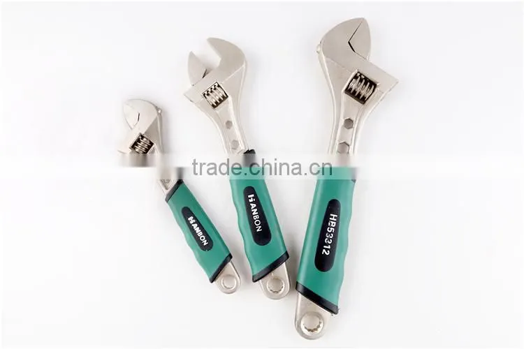 Multifunctional Nickel Iron Plastic Handle Adjustable Wrench/Adjustable Spanner