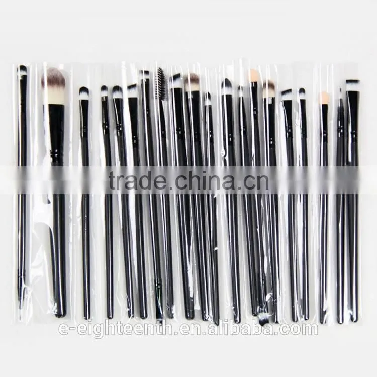 20 Pcs Pro Makeup Set Powder Foundation Eyeshadow Eyeliner Lip Cosmetic Brushes